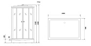 Душевая кабина Niagara Luxe NG-7714W (100x90х215) низкий поддон(15см),дверь распашная,стенки серебро,5 мест