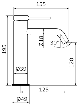 Смеситель для раковины GRB TIME XL 47540472, черный матовый