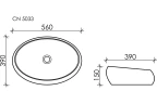 Умывальник чаша накладная овальная Element 560x390x150мм