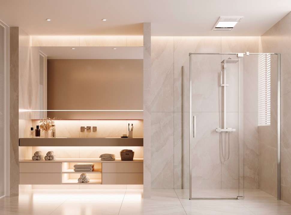 Душевой уголок Экстенза (Extenza) VSR-4EX111210CL, 1100/1200*1000, хром, стекло прозрачное