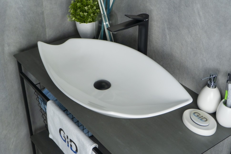 Раковина Gid N9178 51171 накладная белая 74x38x13