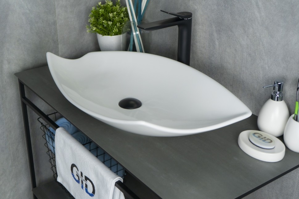 Раковина Gid N9178 51171 накладная белая 74x38x13