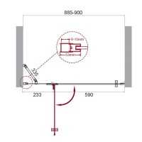 Душевая дверь BelBagno KRAFT-60/30-C-Cr-L