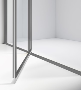 Душевой уголок Слим 8мм (Slim 8mm) VSR-4SLP9012CLGM, 1200*900, вороненая сталь, стекло прозрачное