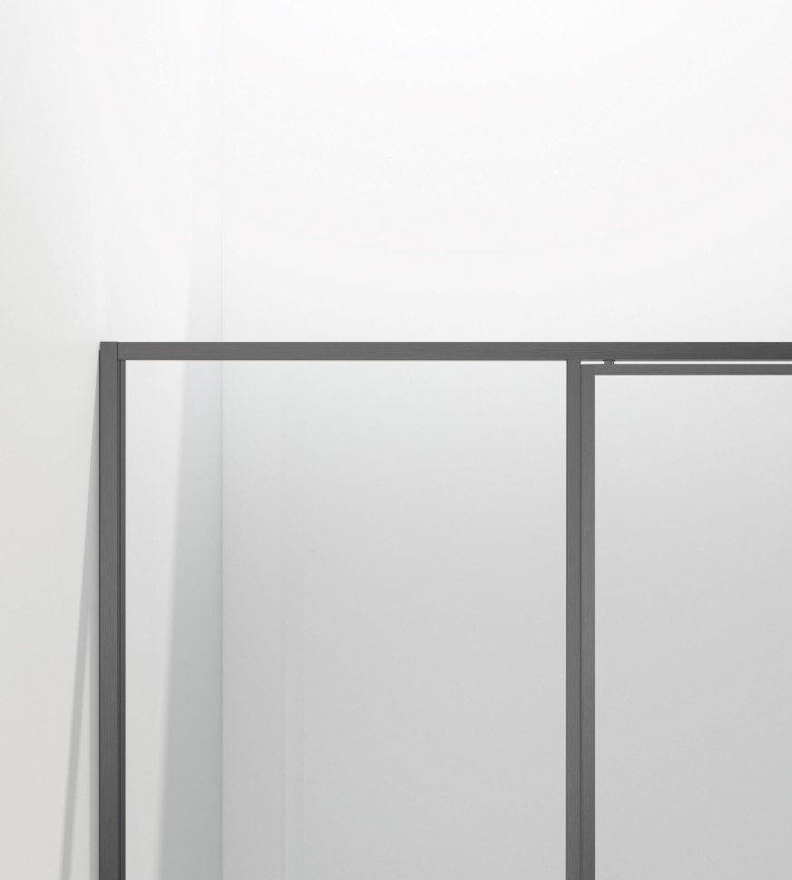 Душевой уголок Slim 8mm VSR-4SLP9012CLGM, 1200*900, вороненая сталь, стекло прозрачное