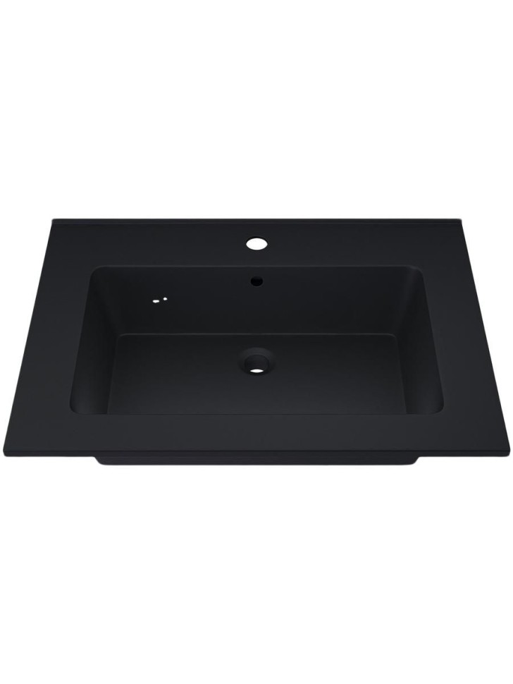 Раковина для ванной 66 см, Uperwood Parma Quartz, черная матовая, уголь