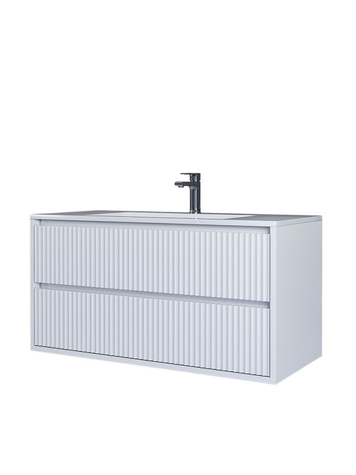 Тумба под раковину для ванной Uperwood Next Premium подвесная, 100 см, белая, 2 ящика