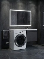 Тумба под стиральную машину подвесная Uperwood Magenta 45х50х55 см, черная, с дверцами