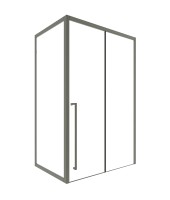 Timo Душевая дверь TDSS-150/13C-8L, раздвиж 1500*2000, проф никель + торцевое стекло TSS-1000/13C-8 1000*2000, проф никель