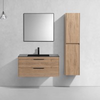 База под раковину Chiara 2D 1000 подвесная, 2 выкатных ящика soft-close, N.Oak