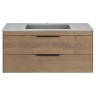 База под раковину Chiara 2D 1000 подвесная, 2 выкатных ящика soft-close, N.Oak