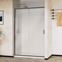 Душевая дверь City VDS-5CT140CLGM, 1400, вороненая сталь, стекло прозрачное