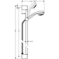 Душевой гарнитур Hansgrohe Crometta 85 1jet/Unica 27729000 хром