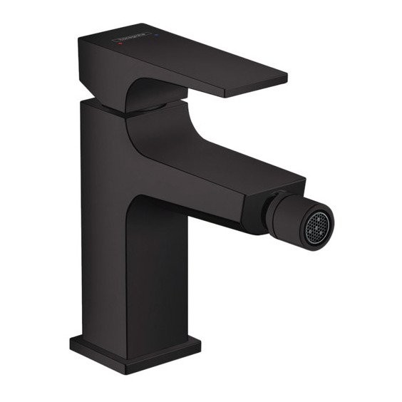 Смеситель для биде Hansgrohe Metropol со сливным клапаном Push-Open 32520670, черный матовый