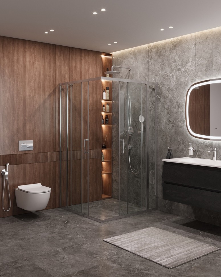 Душевой уголок CEZARES MOLVENO-A-22-80+20-C-Cr-IV