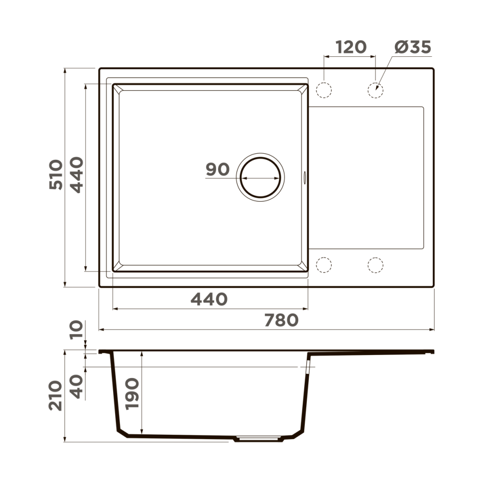 Кухонная мойка Omoikiri Daisen 78-LB-BL Artgranit/черный