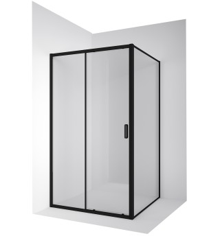 Душевое ограждение Ambassador Forsa 17021216AB-110AB (100х110х200) прямоугольник,черный,стекло прозрачное,раздвижная,2 места