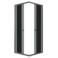Душевое ограждение Niagara Eco NG-1009-14QT (90х90х190) квадрат,раздвижное,черный,стекло тонированное,1 место