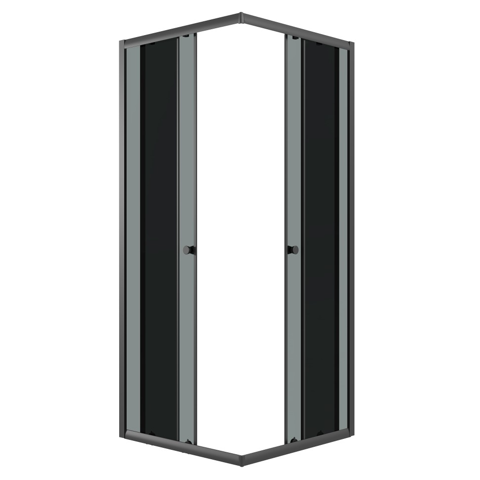 Душевое ограждение Niagara Eco NG-1009-14QT (90х90х190) квадрат,раздвижное,черный,стекло тонированное,1 место