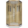 Душевая кабина Niagara Luxe NG-7717G (100x100х215) низкий поддон(15см),дверь распашная,стенки золото,4 места