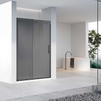 Душевая дверь Como-N VDS-4CN160CGB, 1600, черный, стекло тонированное