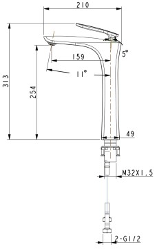 Смеситель для раковины-чаши Timo Helmi 4011/03F черный