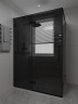 Боковая панель Veconi Premium Alassio SP BB, 900x2000, черный матовый, стекло черное