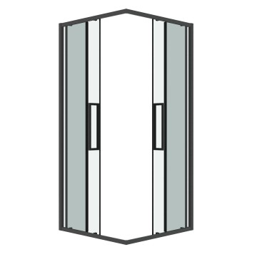 Душевое ограждение Grossman Cosmo 300.K33.02.9090.42.00 (90х90х195) квадрат,раздвижная,графит сатин,стекло прозрачное, 1 место