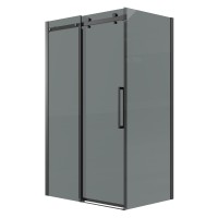 Душевое ограждение Grossman Classic 100.K33.04.100.21.10- 200.K33.04.80.21.10 (100х80х195) раздвижная,черный матовый,стекло тонированное,2 места