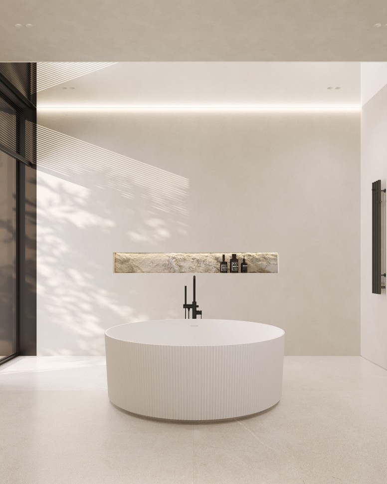 Ванна из искусственного камня ABBER Stein AS9679 белая матовая