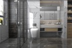 Комплект подвесной унитаз ABBER Rechteck AC1201 белый с инсталляцией AC0105 и кнопкой AC0121MB черный матовый
