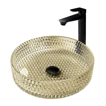 Раковина накладная стеклянная ABBER Glas AK2301GG золото