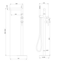 Смеситель ABBER Perfekte 316 AF8A15BG отдельностоящий для ванны, брашированное светлое золото