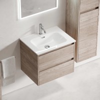 Тумба подвесная SANCOS Libra 790х450х500, c двумя ящиками оснащенными доводчиками, дуб галифакс натуральный, арт. LB80EG