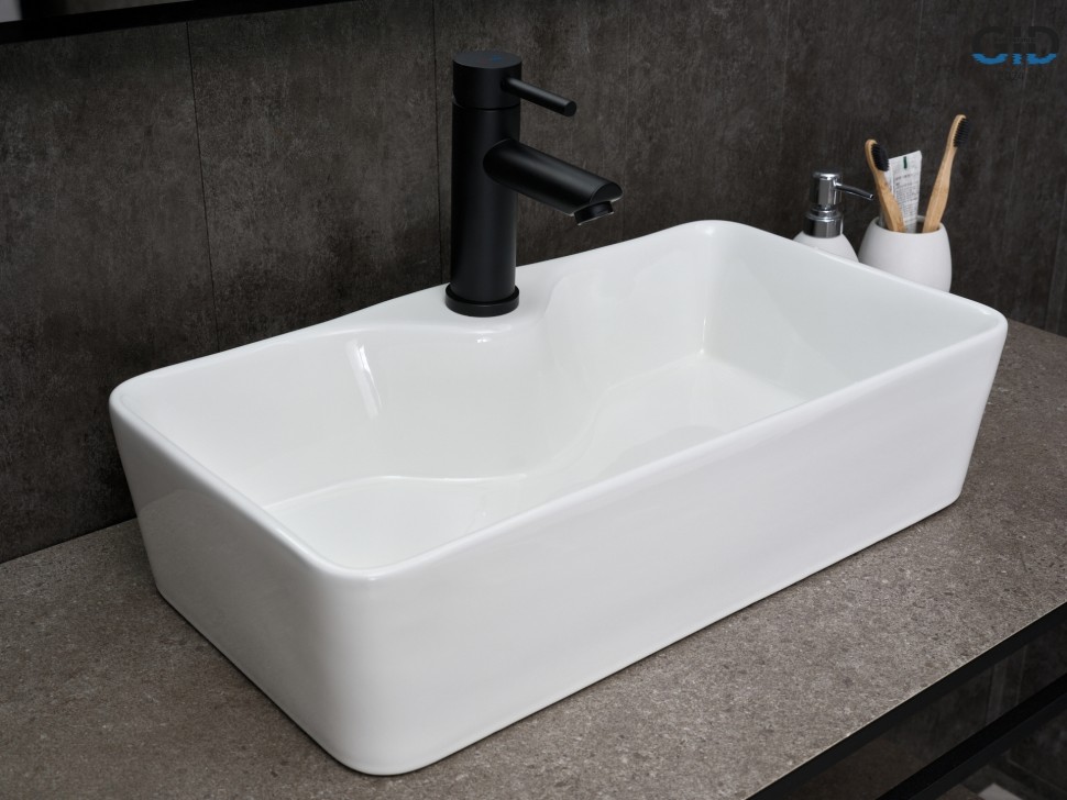 Раковина Gid N9092 51202 накладная белая 55x31x14