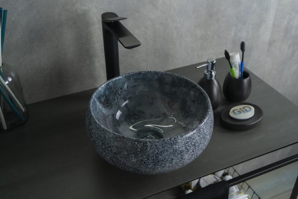 Раковина Gid Mnc481 54433 накладная под камень глянцевая 32x32x15.5