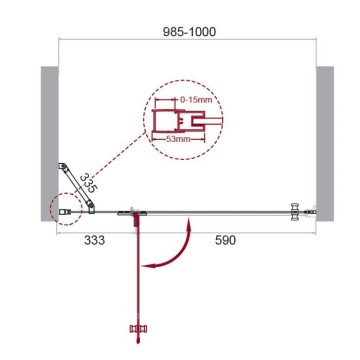 Душевая дверь BelBagno KRAFT-60/40-C-Cr-L