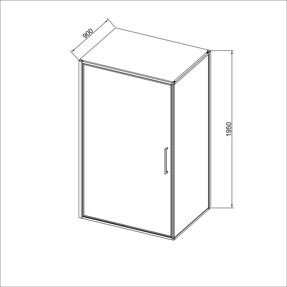 Душевой уголок Slim 8mm VSR-4SLP9090CL, 900*900, хром, стекло прозрачное