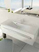 Раковина для ванной 100 см, Uperwood Elen, с декоративной накладкой для слива