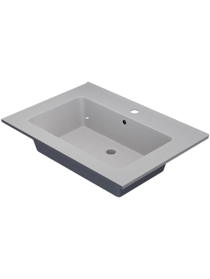 Раковина для ванной 66 см, Uperwood Parma Quartz, белая матовая, жасмин