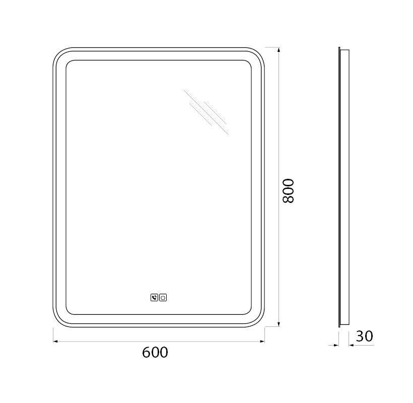 Зеркало BelBagno SPC-MAR-600-800-LED-TCH-PHONE