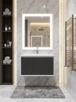 Тумба под раковину Uperwood Next Premium подвесная, 70 см, белая/графит, 1 ящик