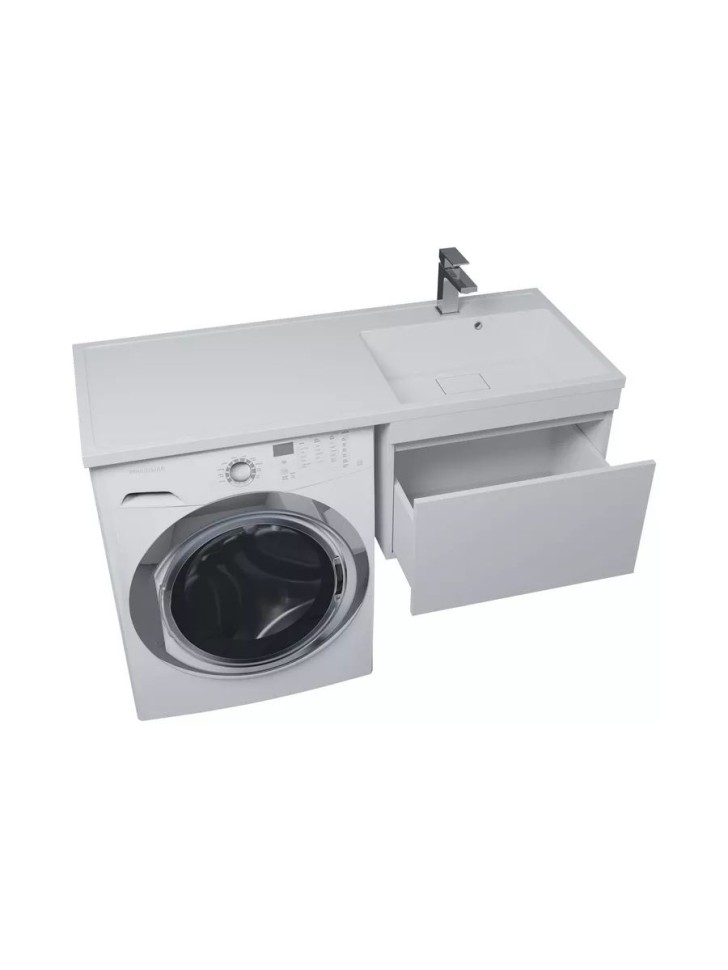 Тумба под стиральную машину подвесная Uperwood Magenta 45х50х55 см, белая, выдвижной ящик