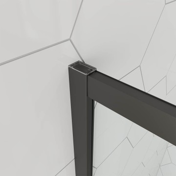 Душевой угол Veconi Ottimo P10 B, 800x800x1900, черный матовый, стекло матовое