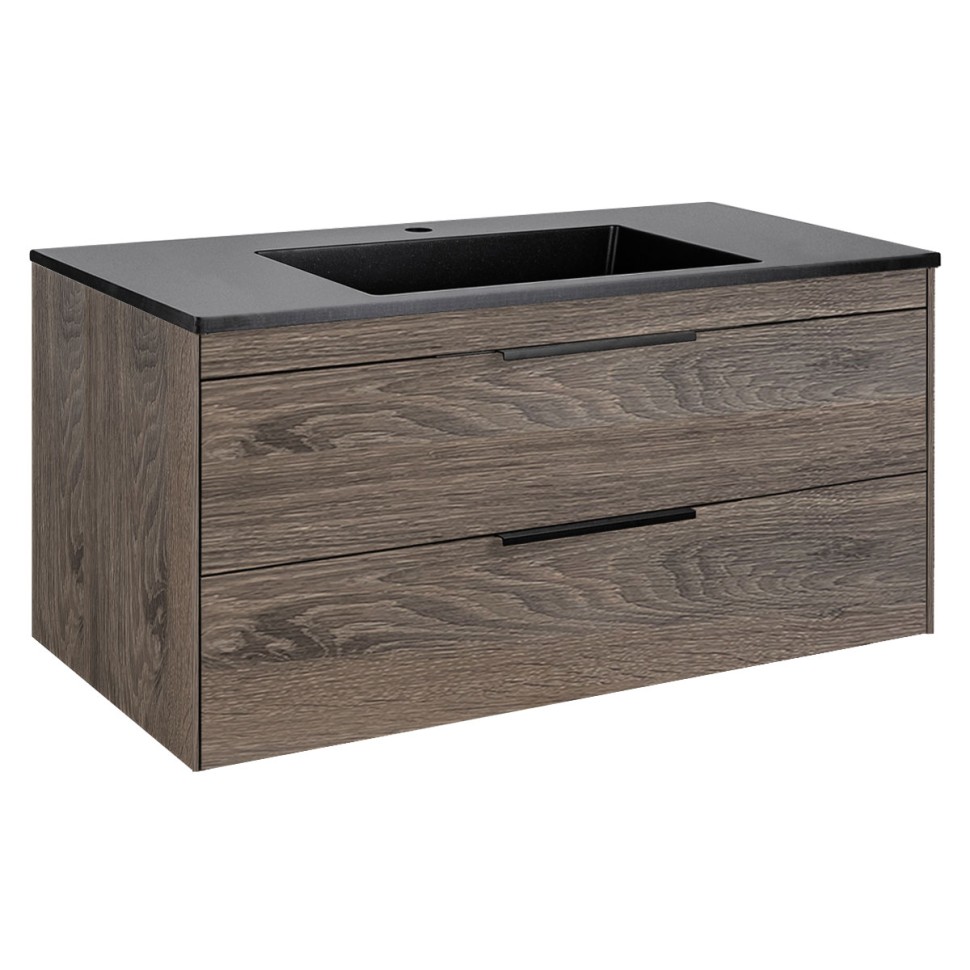 База под раковину Chiara 2D 1000 подвесная, 2 выкатных ящика soft-close, R.Oak