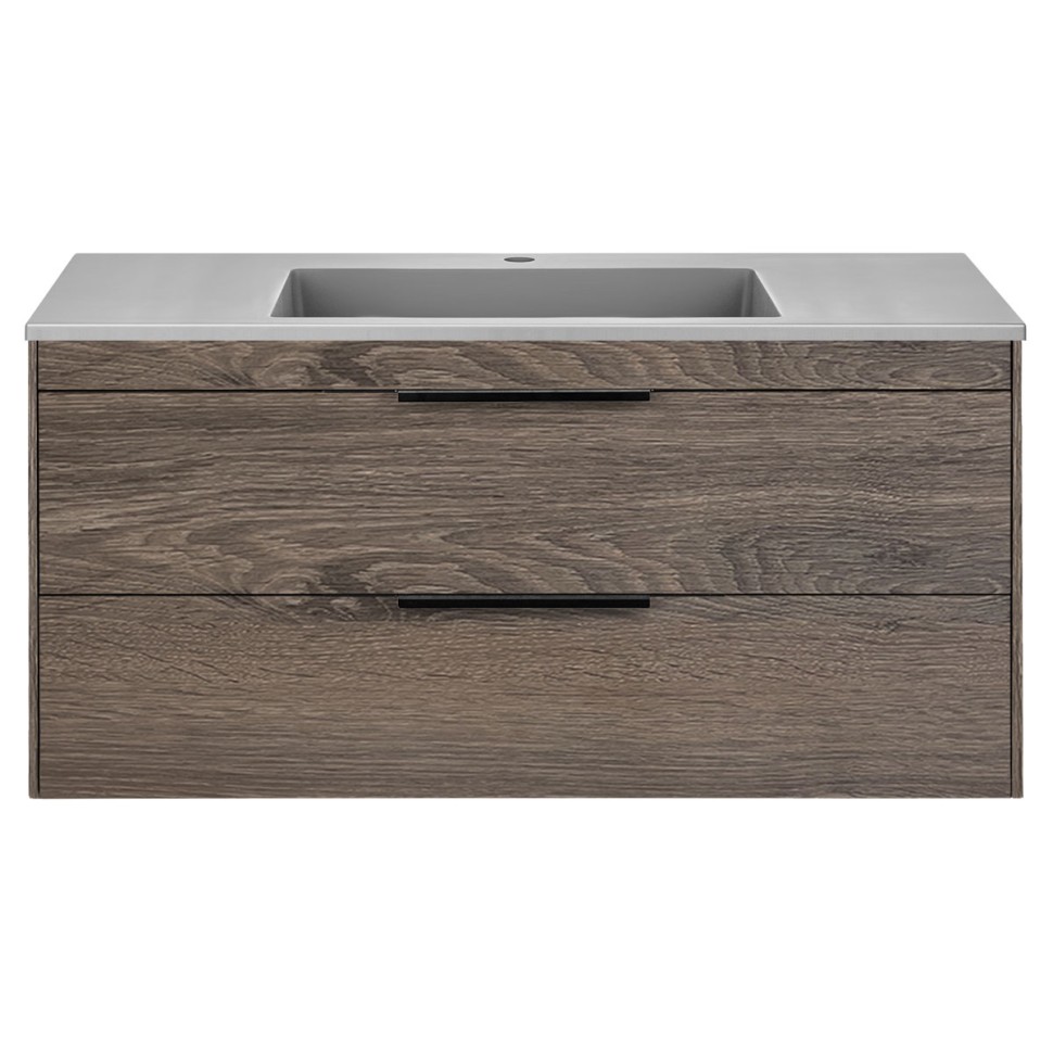 База под раковину Chiara 2D 1000 подвесная, 2 выкатных ящика soft-close, R.Oak