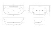 Акриловая ванна без перелива BELBAGNO BB83-1700-W0