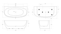 Акриловая ванна без перелива BELBAGNO BB83-1700-W0