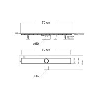 Душевой лоток SAY OPTIMA 601.70.B.M.S.DUZ, 70 см, матовый черный
