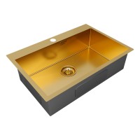 Мойка нерж. сталь AISI304 VELTEN 75, PM807551-BG, брашированное золото, 750х510мм, Starke-Paulmark